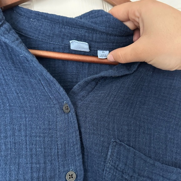 GAP Denim Navy Gauze Button-Up Shirt and Pants Matching Set Size Xl - Picture 7 of 8